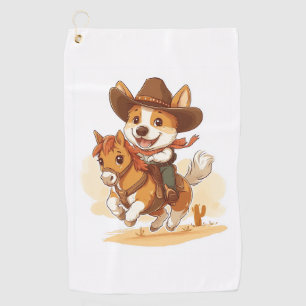 Cowboy Corgi – Western Rodeo Dog Golf Towel