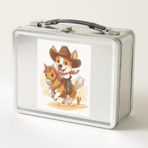 Cowboy Corgi � Western Rodeo Dog Metal Lunch Box