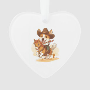 Cowboy Corgi � Western Rodeo Dog Ornament