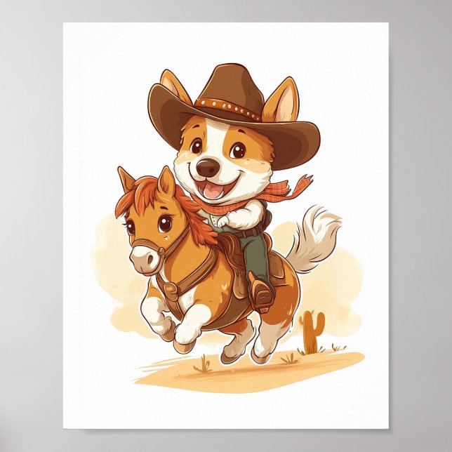 Cowboy Corgi � Western Rodeo Dog Poster (Front)