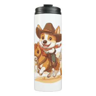 Cowboy Corgi – Western Rodeo Dog Thermal Tumbler