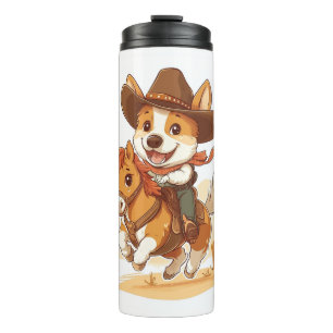 Cowboy Corgi � Western Rodeo Dog Thermal Tumbler