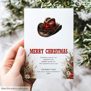 Cowboy country Christmas greeting card design