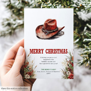 Cowboy country Christmas greeting card design