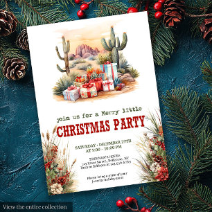 Cowboy country Christmas party editable invitation