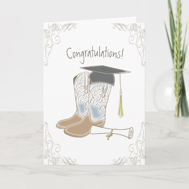 Cowboy Country Congratulations Graduation Card (Front)
