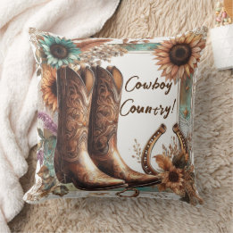 Cowboy Country Rustic Throw Pillow