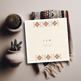 Cowboy Country Western Desert Terracotta Wedding Napkin