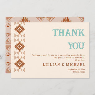 Cowboy Country Western Desert Terracotta Wedding Thank You Card
