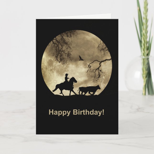 Cowboy Country Western Happy Birthday Card (Front)