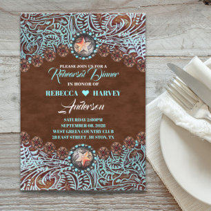 cowboy country western wedding rehearsal dinner invitation
