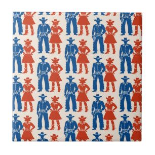 Cowboy & Cowgirl Americana Ceramic Tile