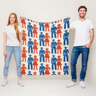 Cowboy & Cowgirl Americana Fleece Blanket