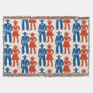 Cowboy & Cowgirl Americana Throw Blanket