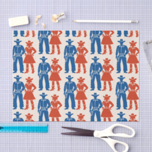 Cowboy & Cowgirl Americana Tissue Paper