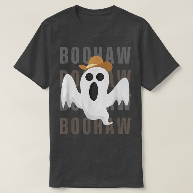 Cowboy Cowgirl BooHaw Retro Western Ghost funny Ha T-Shirt (Design Front)