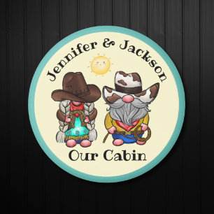 Cowboy & Cowgirl Gnome Couple Cruise Door Marker Magnet