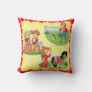 Cowboy Cowgirl Kids Western Baby Gift Cushion
