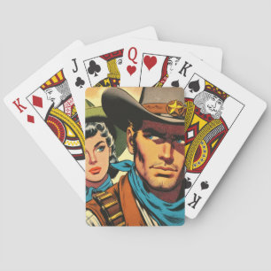Cowboy/Cowgirl Retro Comics Playing Cards