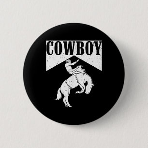 Cowboy Cowgirl Rodeo Horse Riding Country Western 6 Cm Round Badge