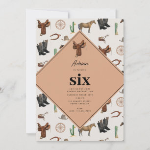 Cowboy Cowgirl Western Rodeo Country Birthday  Invitation