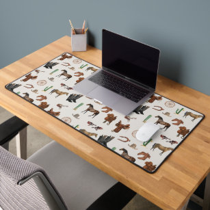 Cowboy Cowgirl Western Rodeo Country Pattern Desk Mat