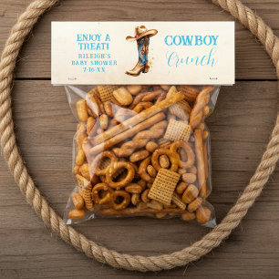 Cowboy Crunch Farm Blue Baby Shower Favour Food Ta