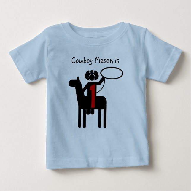 Cowboy Customisable Birthday T-shirt (Front)