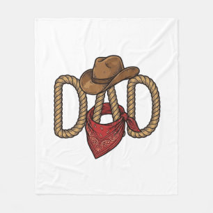 Cowboy Dad Rope Hat Bandanna Vintage Engraving Des Fleece Blanket