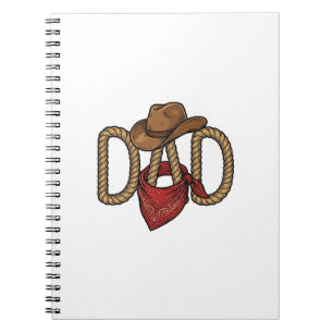 Cowboy Dad Rope Hat Bandanna Vintage Engraving Des Notebook