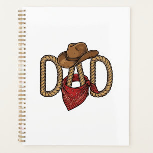Cowboy Dad Rope Hat Bandanna Vintage Engraving Des Planner