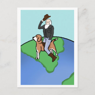 Cowboy Darwin on "The Beagle" Postcard