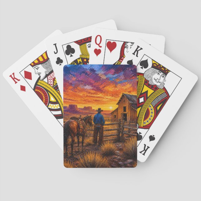 Cowboy Days End Playing Cards (Back)