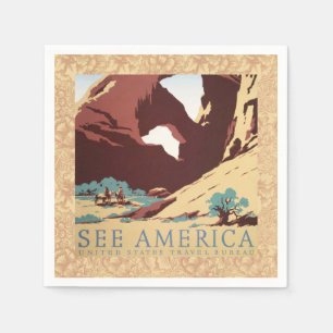 Cowboy Desert Vintage Western Horses Napkin