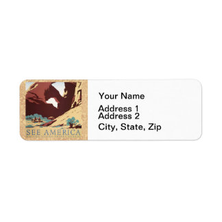 Cowboy Desert Vintage Western Horses  Return Address Label