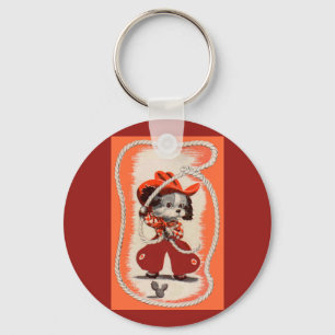 cowboy dog key ring