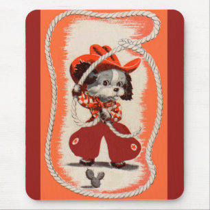 cowboy dog mouse pad