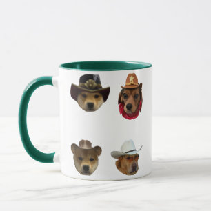 Cowboy Dogs Funny Meme Set for Dog and Meme Lovers Mug
