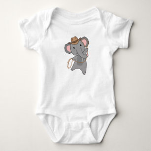 Cowboy Elephant Elephant Safari Lasso Western Baby Bodysuit
