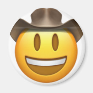 Cowboy emoji face magnet