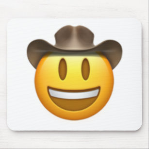 Cowboy emoji face mouse pad