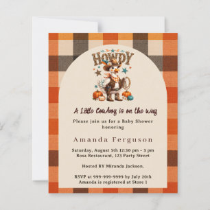 Cowboy fall western goose Baby Shower invitation