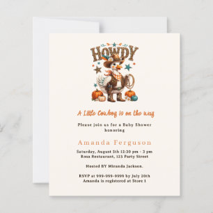Cowboy fall western goose Baby Shower invitation