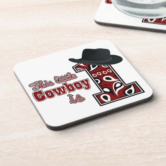 Cowboy First Birthday Coaster (Left Side)