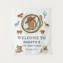 Cowboy First Birthday Party Welcome