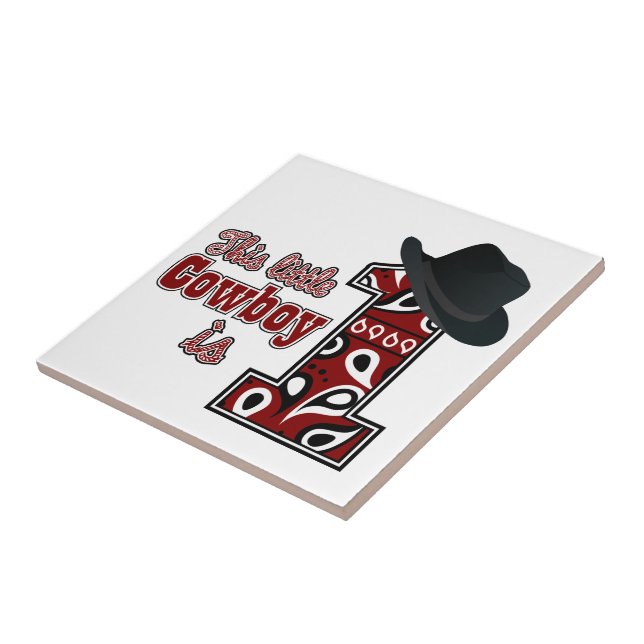 Cowboy First Birthday Tile (Side)