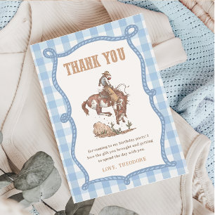 Cowboy First Rodeo Birthday Thank You Card