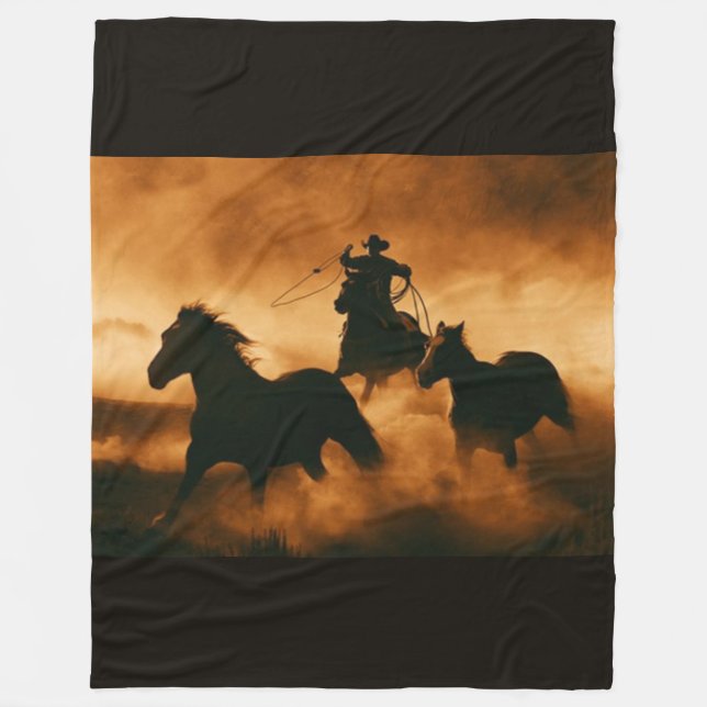 cowboy fleece blanket (Front)