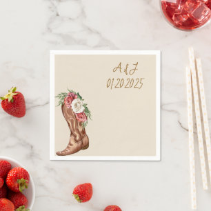COWBOY FLORAL BRIDAL SHOWER NAPKIN