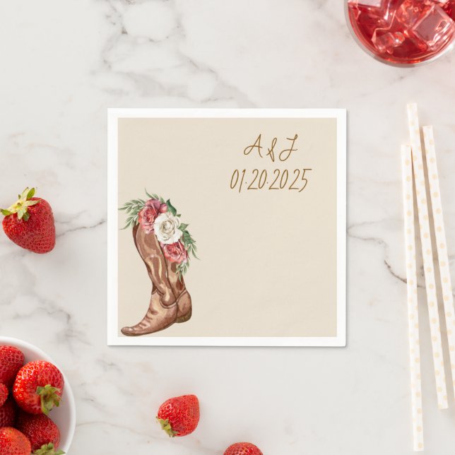 COWBOY FLORAL BRIDAL SHOWER  NAPKIN (Insitu)